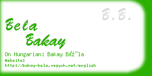 bela bakay business card